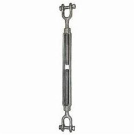 CM Turnbuckle, JawJaw, 38 In Thread, 1200 Lb Working, 6 In Take Up, Steel 0606JJ